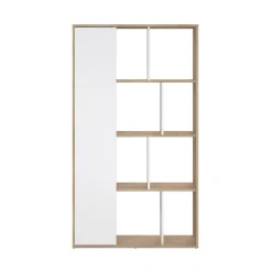 Boekenkast Maze Jackson Hickory Wit Hoogglans 1-deurs - Giga Living