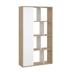 Boekenkast Maze Jackson Hickory Wit Hoogglans 1-deurs - Giga Living