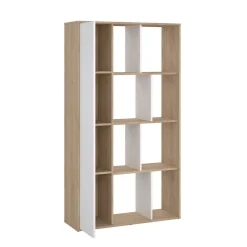 Boekenkast Maze Jackson Hickory Wit Hoogglans 1-deurs - Giga Living