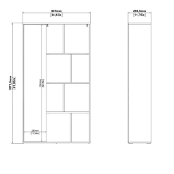 Boekenkast Maze Jackson Hickory Wit Hoogglans 1-deurs - Giga Living