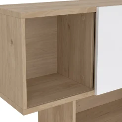 Boekenkast Maze Jackson Hickory Wit Hoogglans 3-deurs - Giga Living