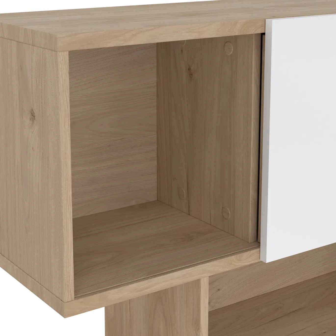 Boekenkast Maze Jackson Hickory Wit Hoogglans 3-deurs - Giga Living