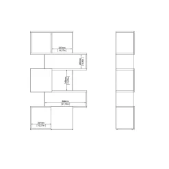 Boekenkast Maze Jackson Hickory Wit Hoogglans 3-deurs - Giga Living