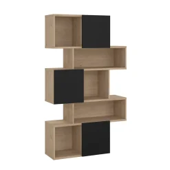 Boekenkast Maze Mat Zwart Jackson Hickory - Giga Living
