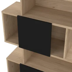 Boekenkast Maze Mat Zwart Jackson Hickory - Giga Living