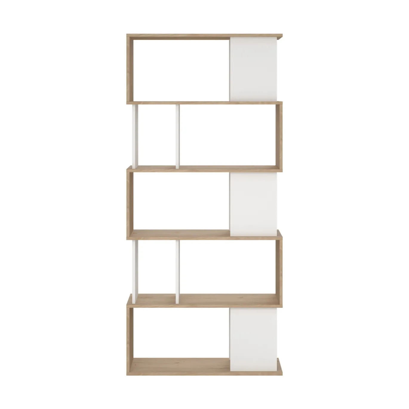 Boekenkast Maze Wit Jackson Hickory - Giga Living