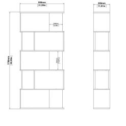 Boekenkast Maze Wit Jackson Hickory - Giga Living