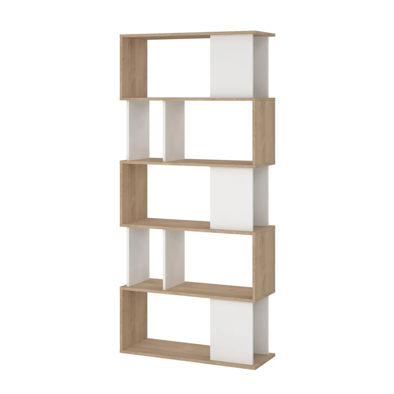 Boekenkast Maze Wit Jackson Hickory - Giga Living