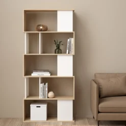 Boekenkast Maze Wit Jackson Hickory - Giga Living