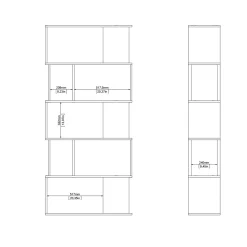 Boekenkast Maze Wit Jackson Hickory - Giga Living