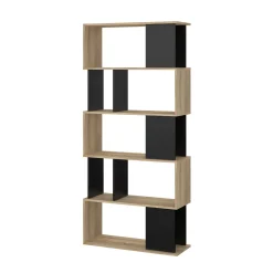 Boekenkast Maze Zwart/Naturel - Giga Living