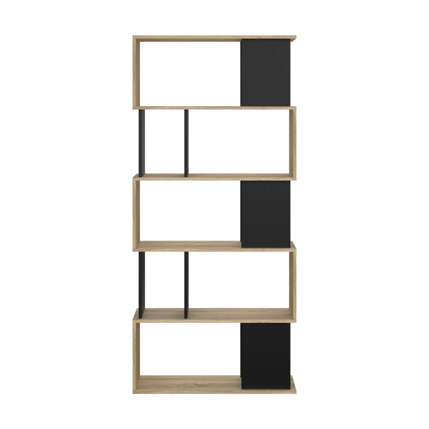 Boekenkast Maze Zwart/Naturel - Giga Living