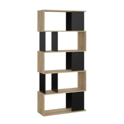 Boekenkast Maze Zwart/Naturel - Giga Living