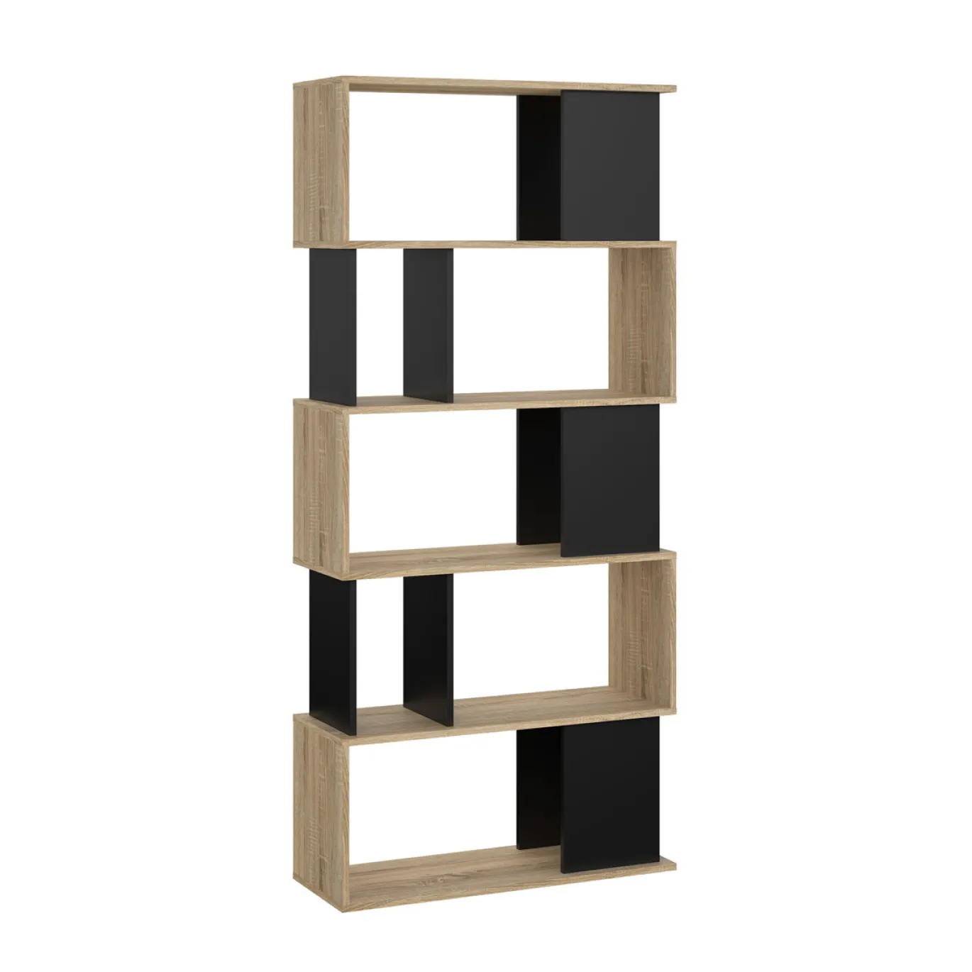 Boekenkast Maze Zwart/Naturel - Giga Living
