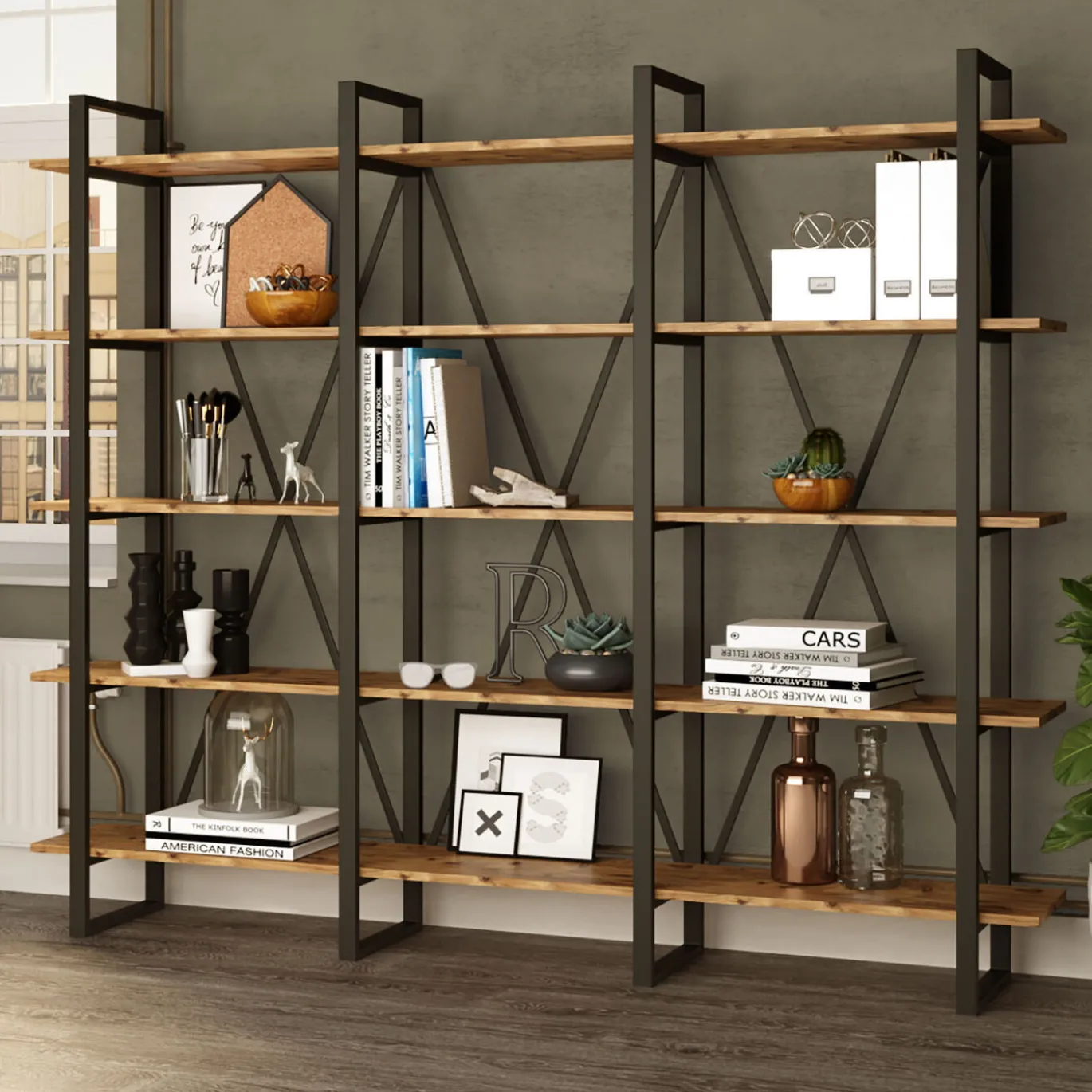 Boekenkast Melun Melamine Atlantic Pine