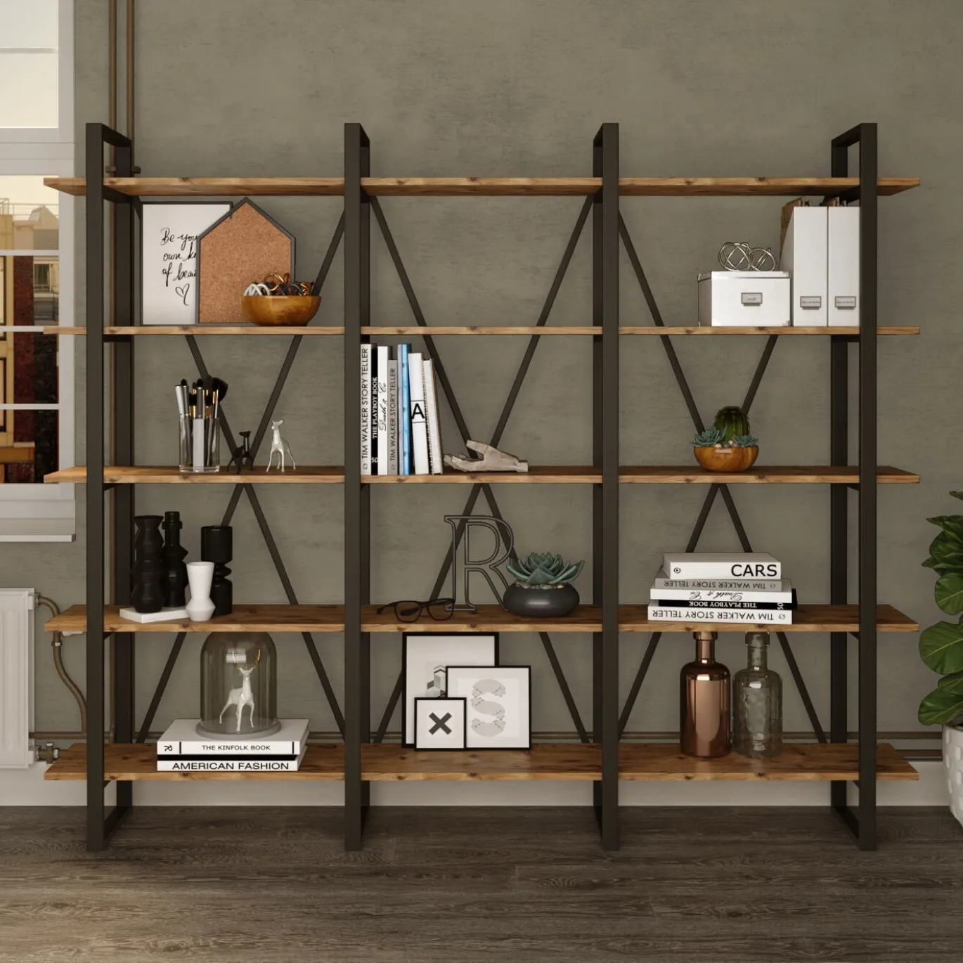 Boekenkast Melun Melamine Atlantic Pine