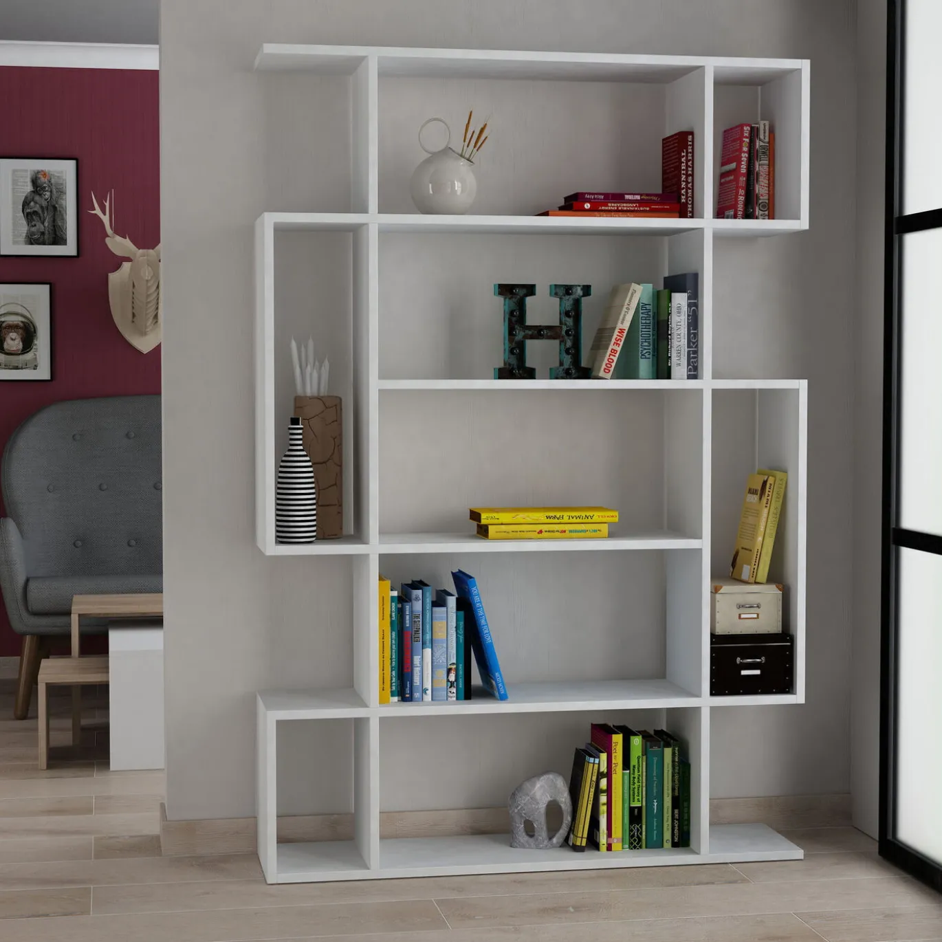 Boekenkast Mito Melamine Wit