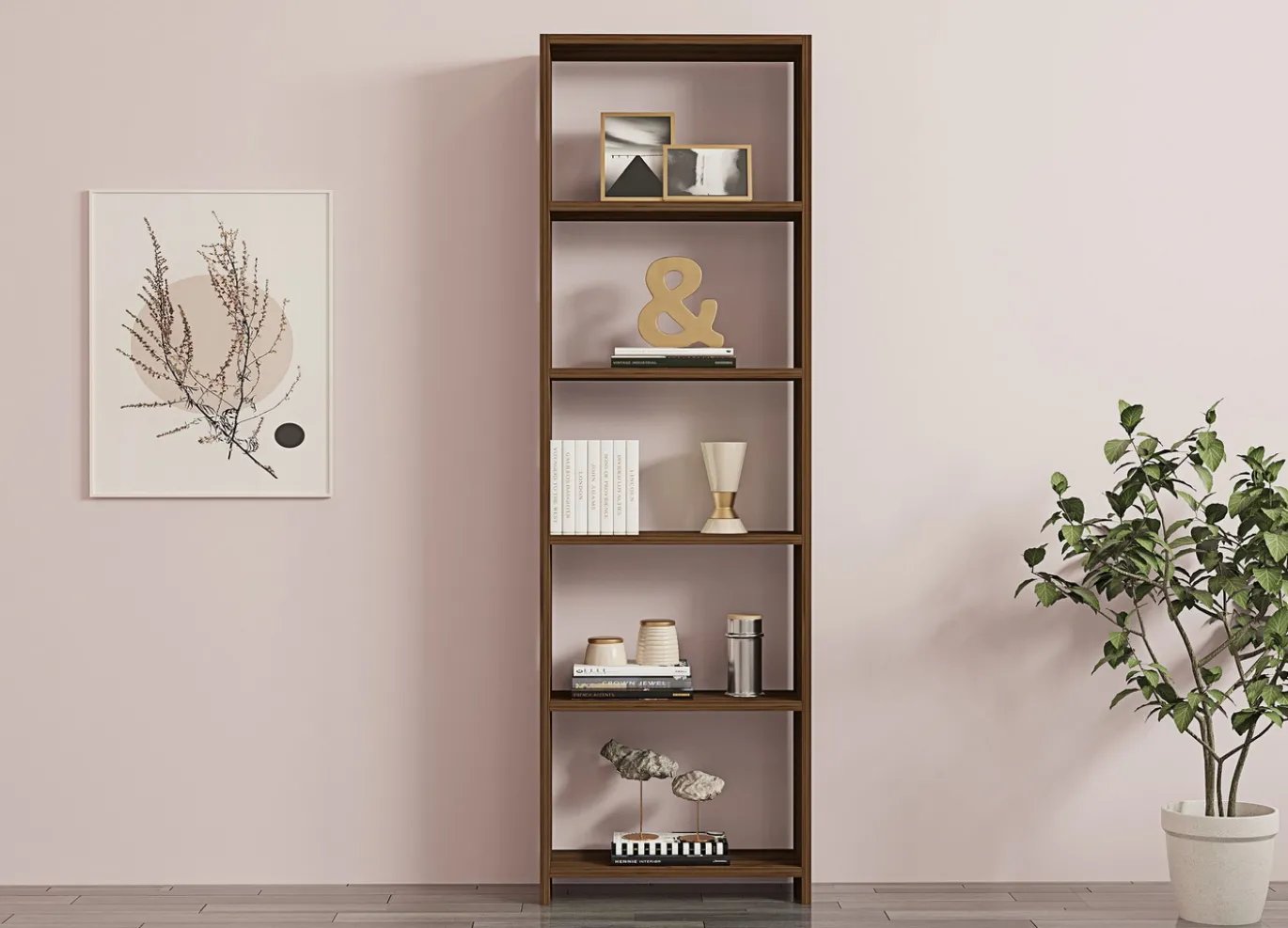 Boekenkast New Walnoot 160cm