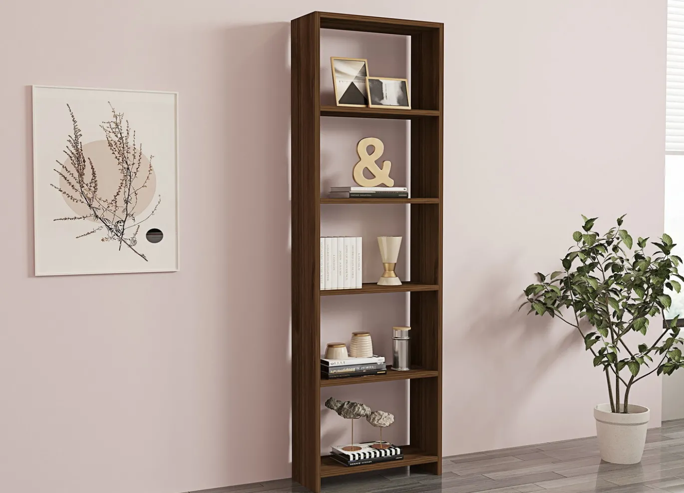 Boekenkast New Walnoot 160cm