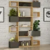 Boekenkast Niho Melamine Eiken Antraciet