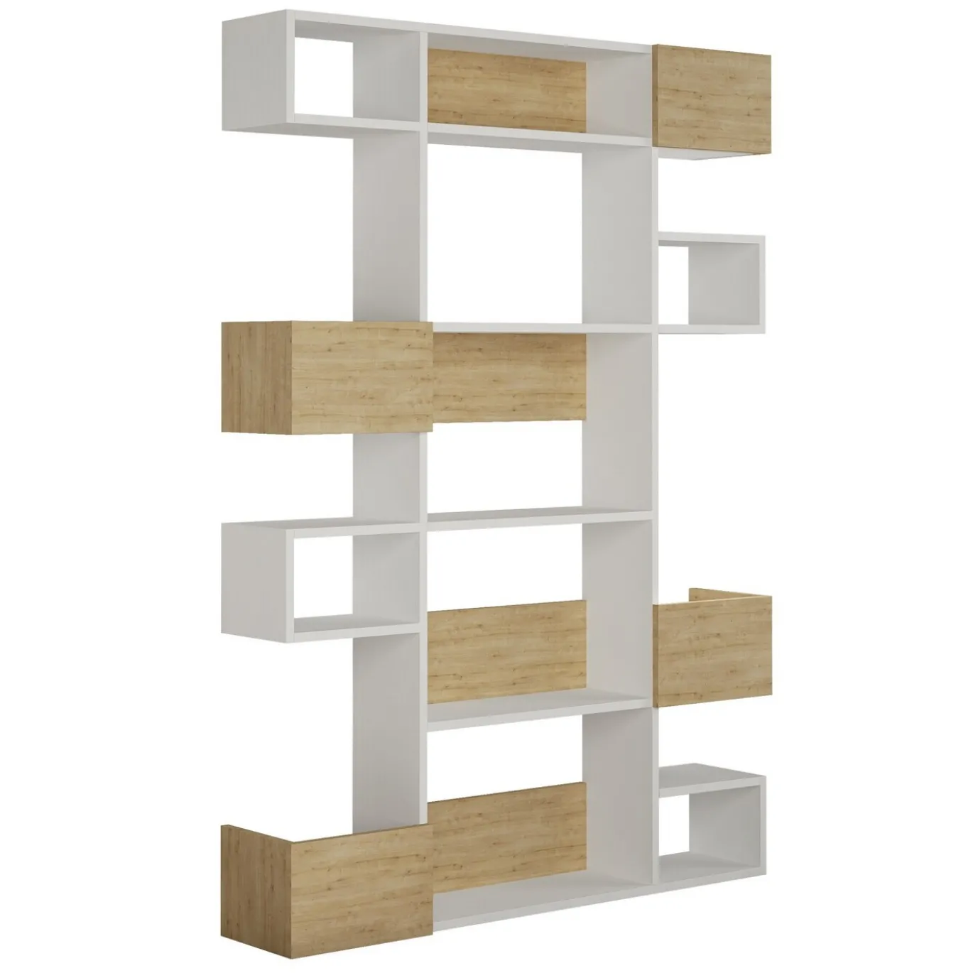 Boekenkast Niho Melamine Wit Eiken