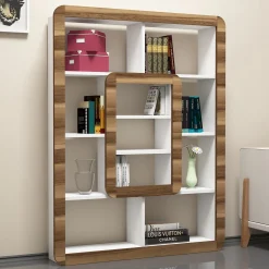 Boekenkast Orkide Walnoot/Wit 140cm
