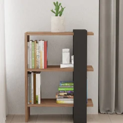 Boekenkast Ova Bruin/Antraciet 70cm