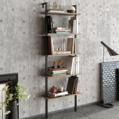 Boekenkast Piante Melamine Walnoot Zwart