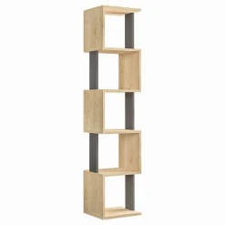 Boekenkast Piri Melamine Sonoma Eiken Antraciet