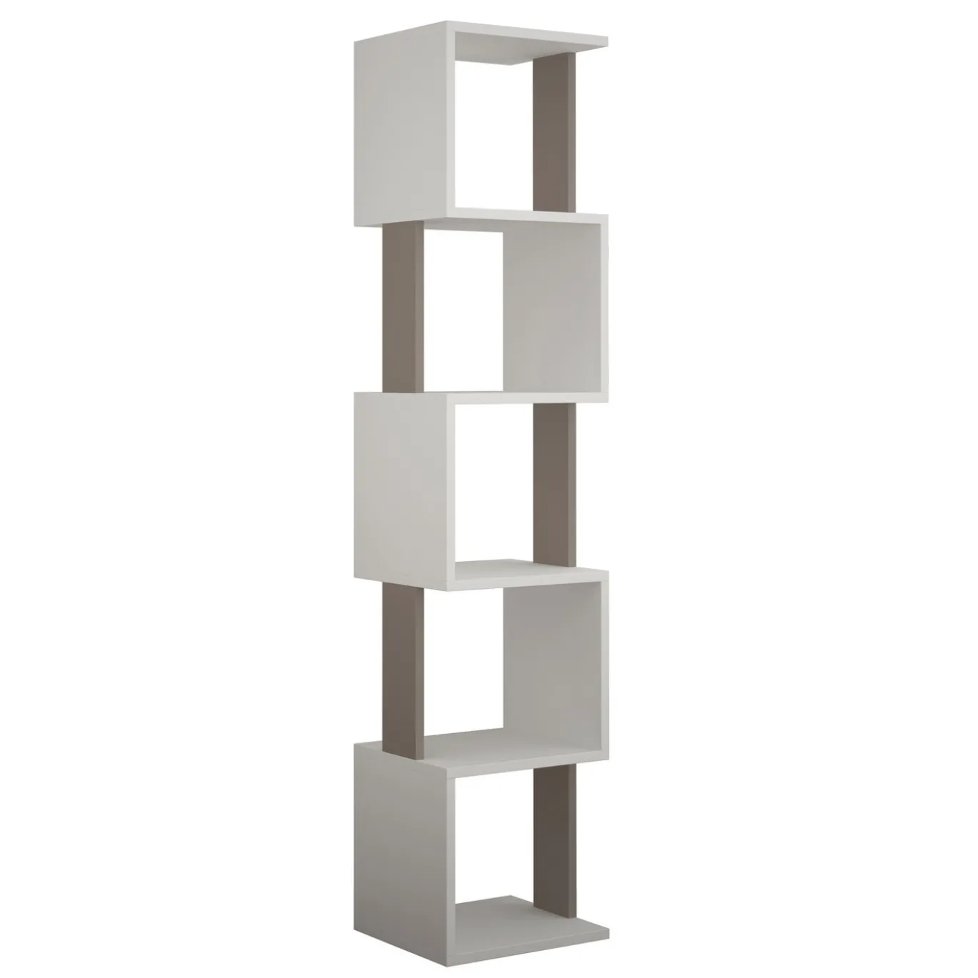Boekenkast Piri Melamine Wit Licht Mokka