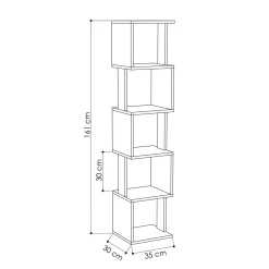 Boekenkast Piri Melamine Wit Licht Mokka