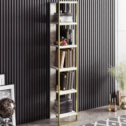 Boekenkast Polka Melamine Goud Wit