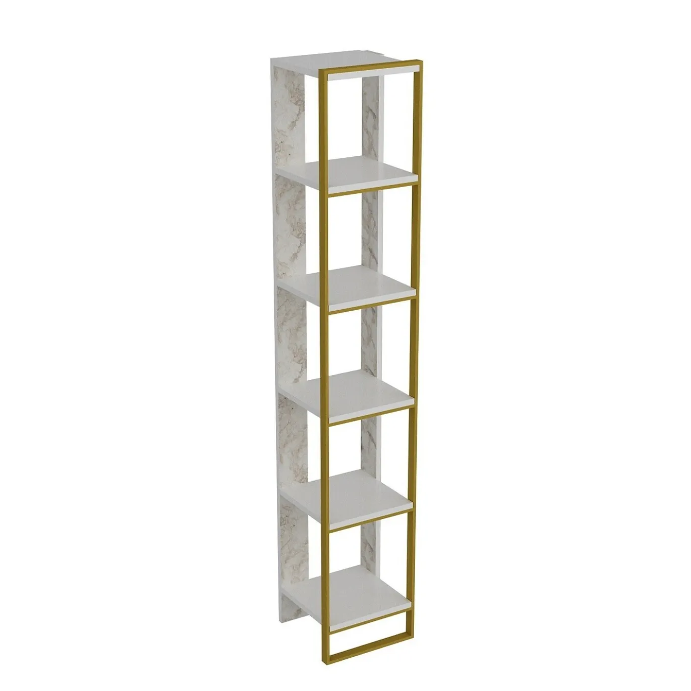 Boekenkast Polka Melamine Goud Wit