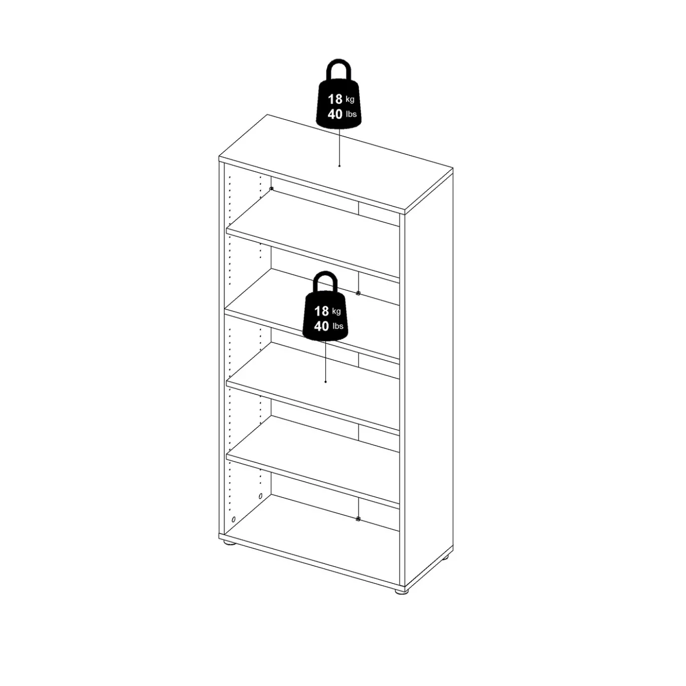 Boekenkast Prima Naturel Open 186cm - Giga Living