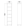 Boekenkast Prima Naturel 5-planken 205cm - Giga Living