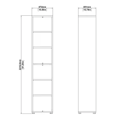 Boekenkast Prima Naturel 5-planken 205cm - Giga Living