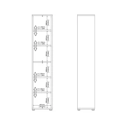 Boekenkast Prima Naturel 5-planken 205cm - Giga Living