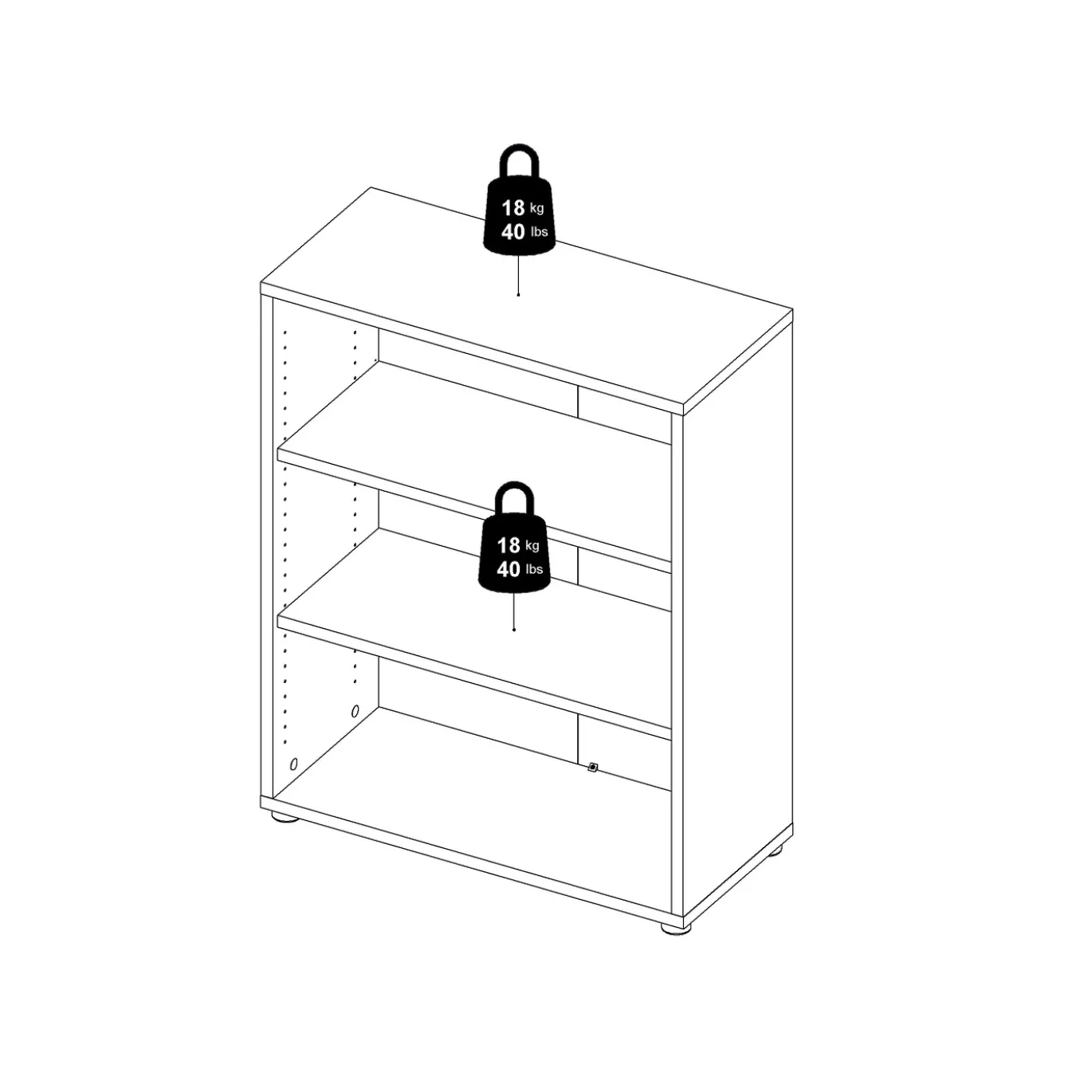 Boekenkast Prima Wit - Giga Living