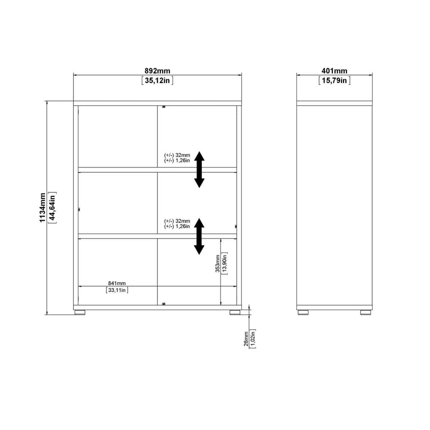 Boekenkast Prima Wit - Giga Living