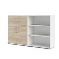 Boekenkast Prima Wit/Naturel 178x113cm - Giga Living