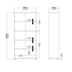 Boekenkast Prima Wit Open 186cm - Giga Living