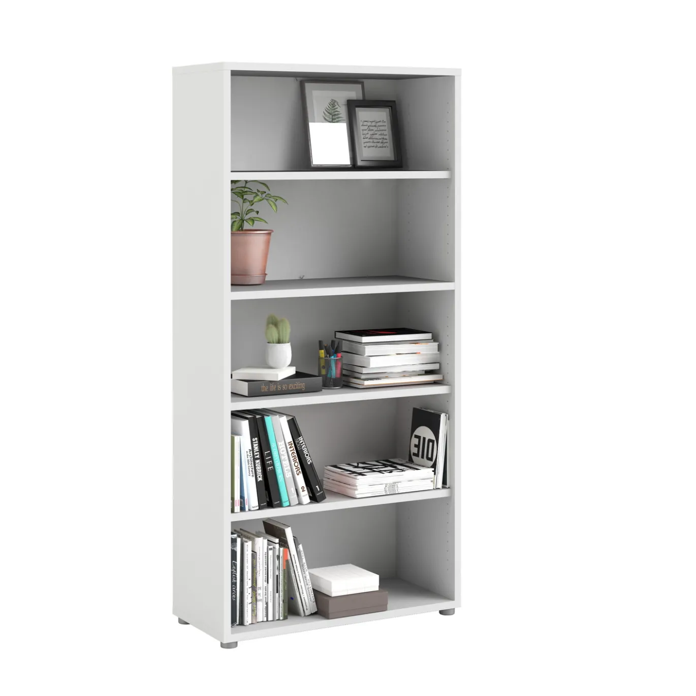 Boekenkast Prima Wit Open 186cm - Giga Living