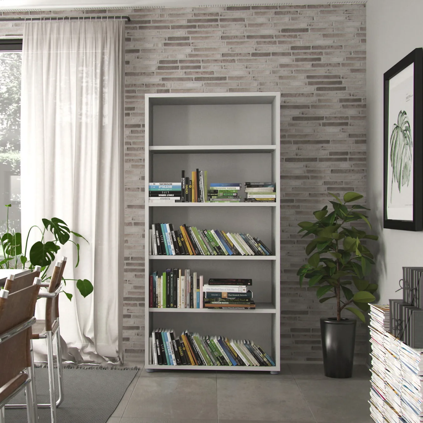 Boekenkast Prima Wit Open 186cm - Giga Living