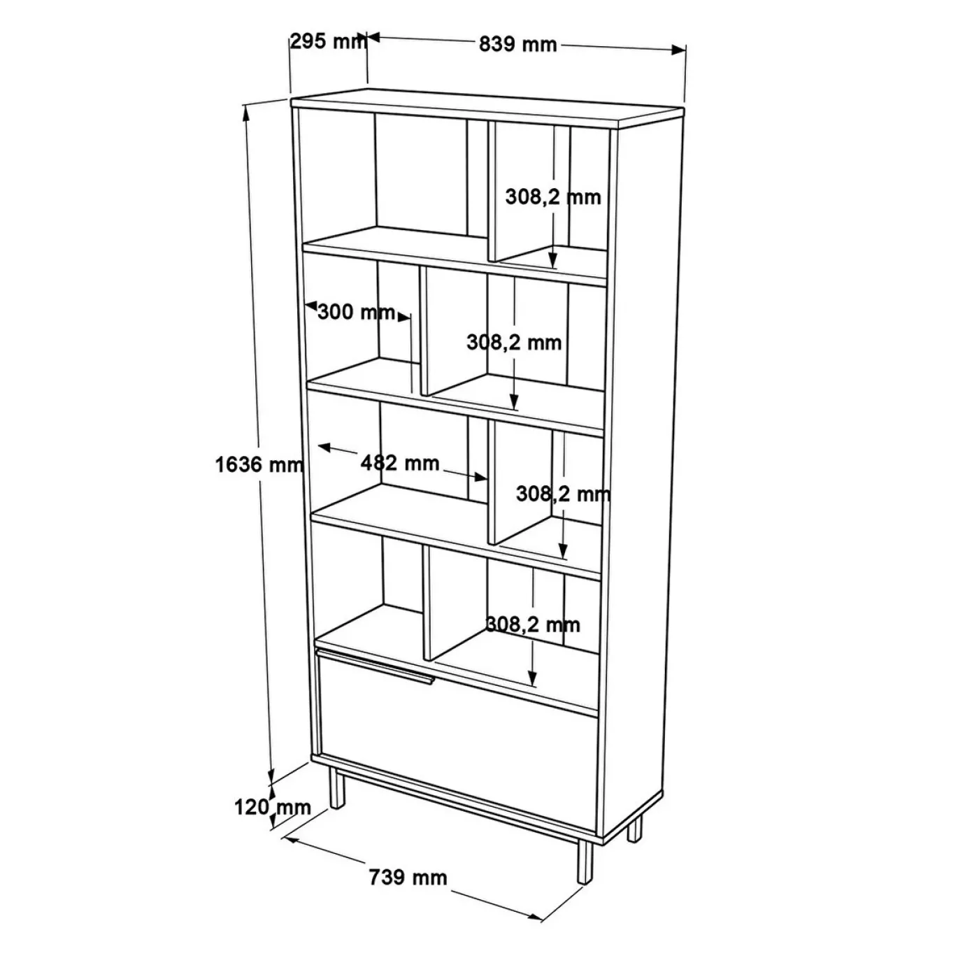 Boekenkast Roard Naturel 175cm