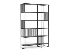 Boekenkast Selva Zwart 185x120cm - Giga Living