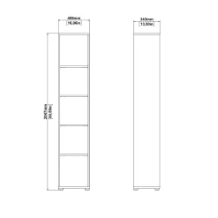 Boekenkast Sign Jackson B Hickory Matgrijs 41x205cm - Giga Living