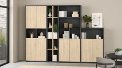 Boekenkast Sign Jackson B Hickory Matgrijs 41x205cm - Giga Living