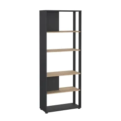 Boekenkast Sign Jackson Hickory Matgrijs 80x205cm - Giga Living