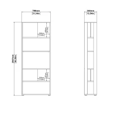 Boekenkast Sign Jackson Hickory Matgrijs 80x205cm - Giga Living