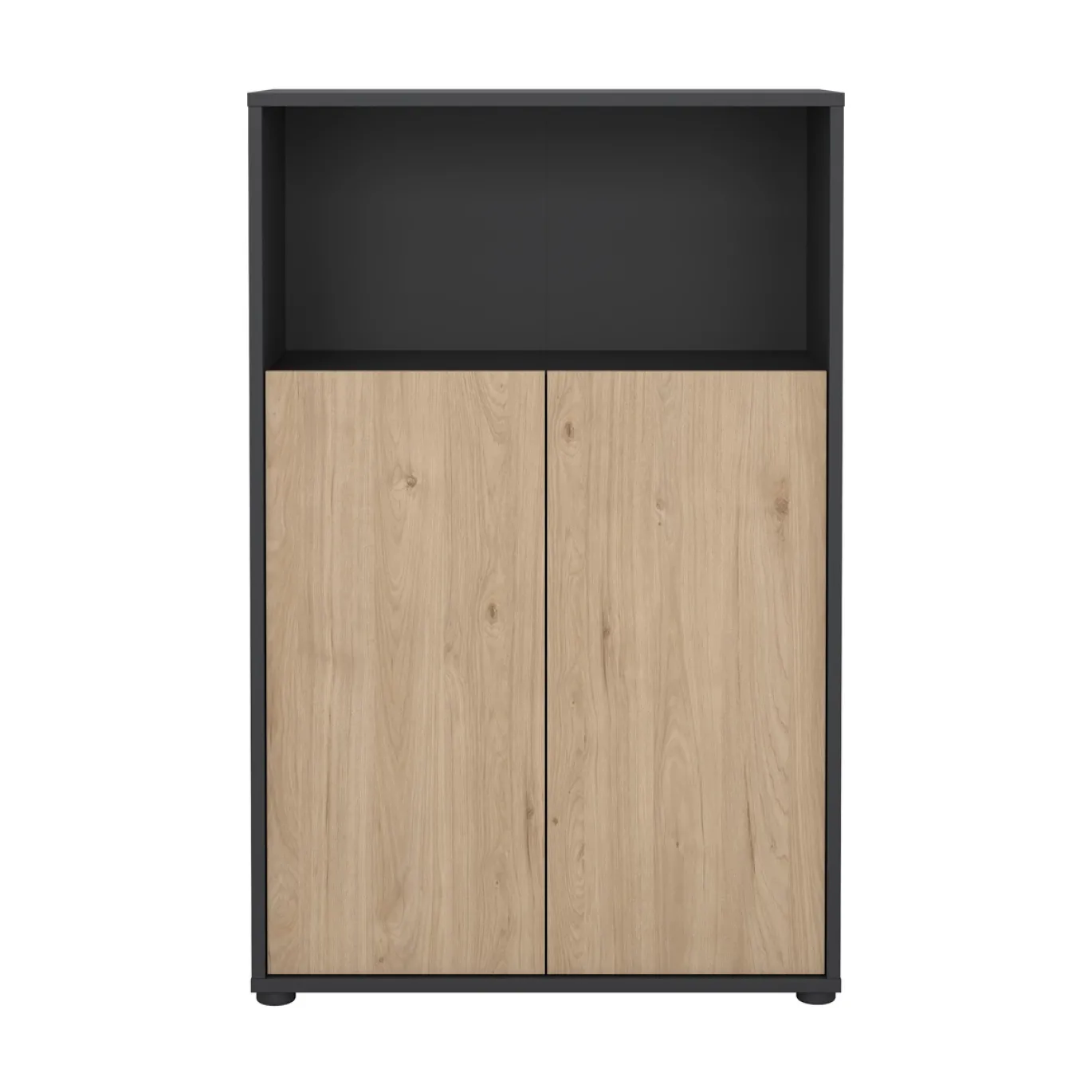 Boekenkast Sign Jackson Hickory Matgrijs 124cm - Giga Living
